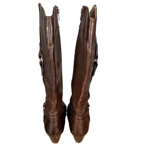 Söfft Brown Leather Tall Riding Boots Sz 9.5W – Side Buckle Detail Western Style - Picture 8 of 16